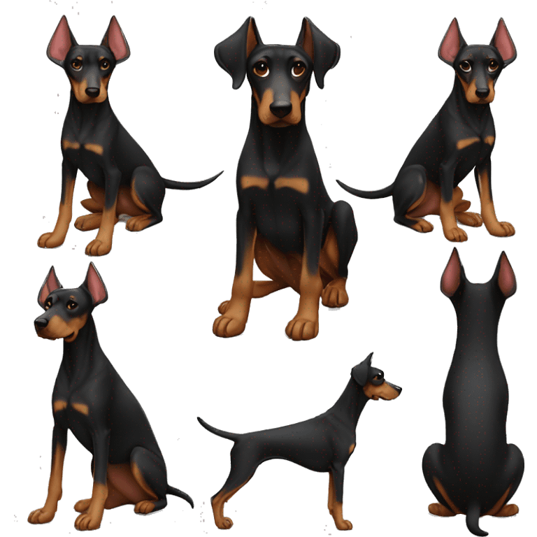 Doberman mix full body emoji