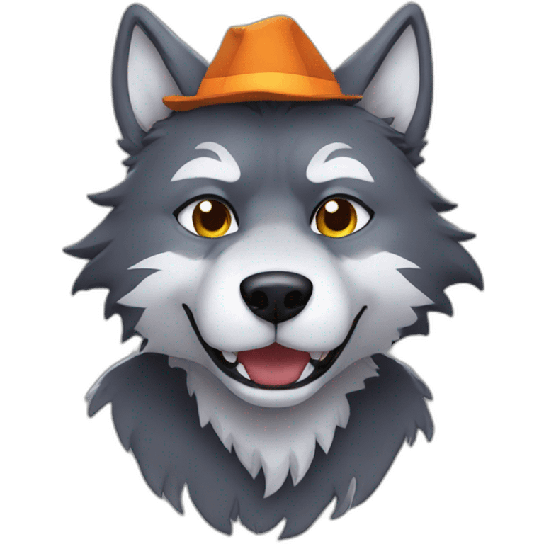 Wolf in Halloween costume emoji