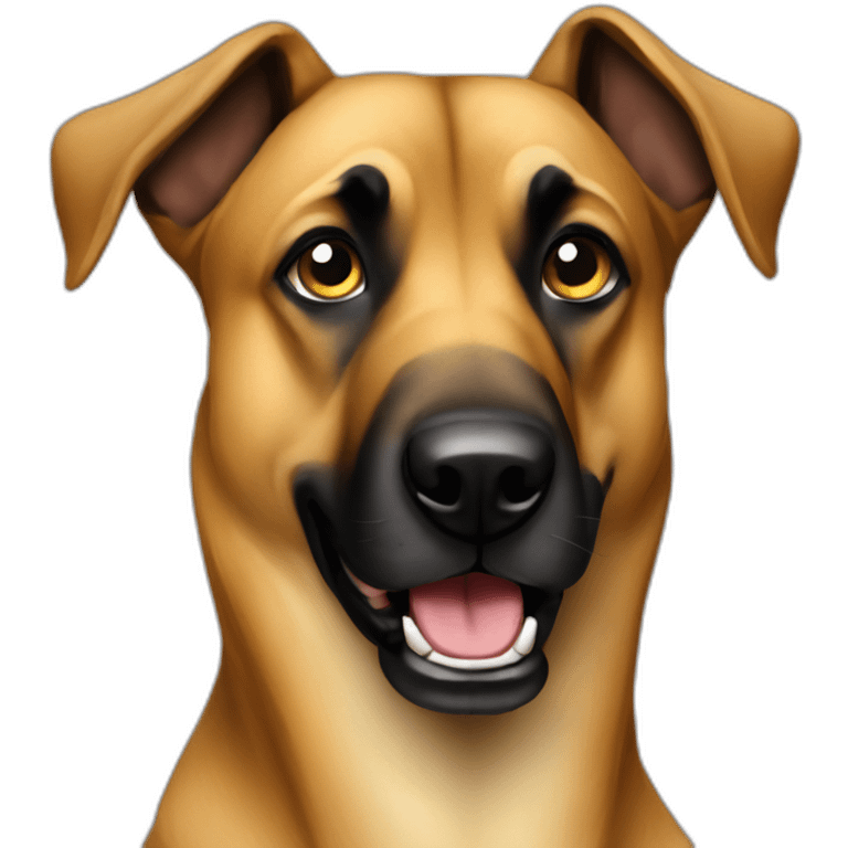 Malinois dog with dollar eyes emoji