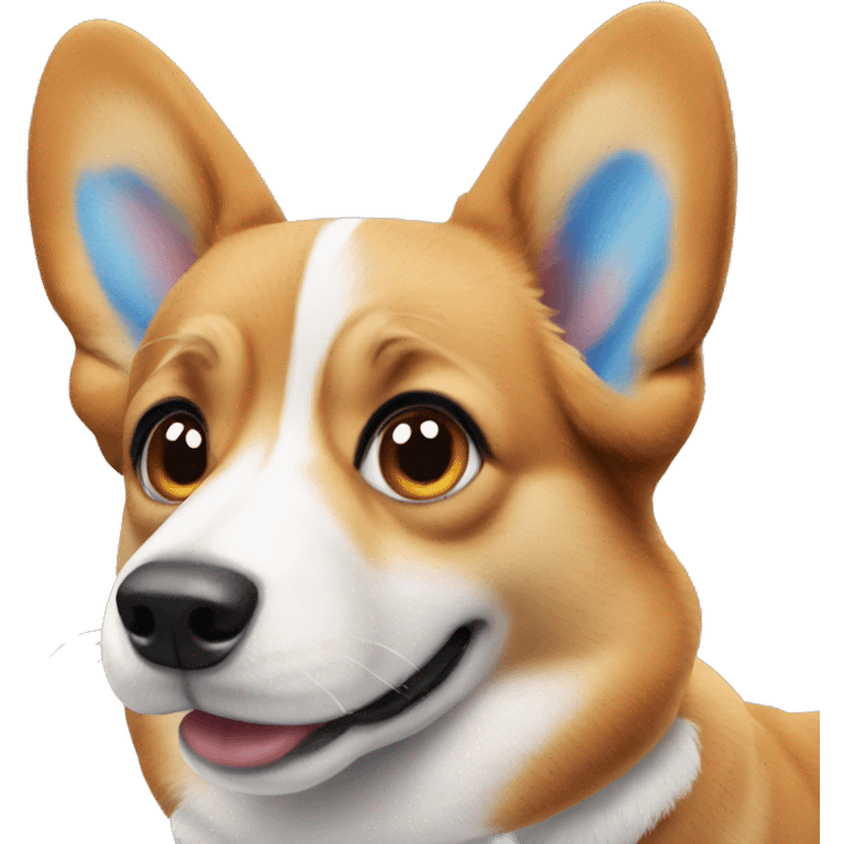 Corgi with blue eyes emoji