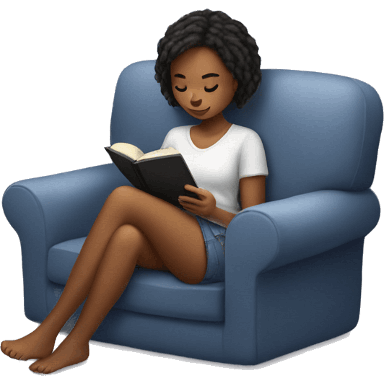 Cozy girl reading a kindle emoji