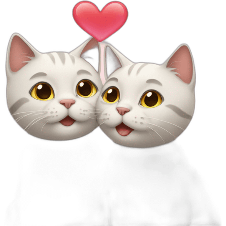 two cats in love emoji