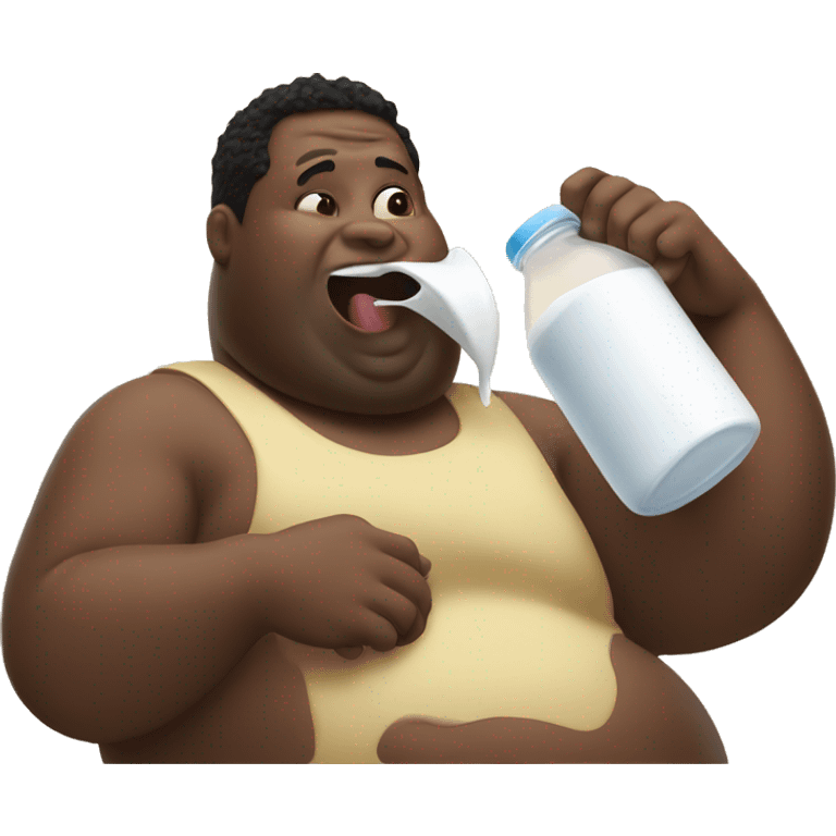 Fat black guy chugging milk emoji