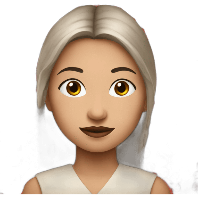 white tribe woman with red paint emoji