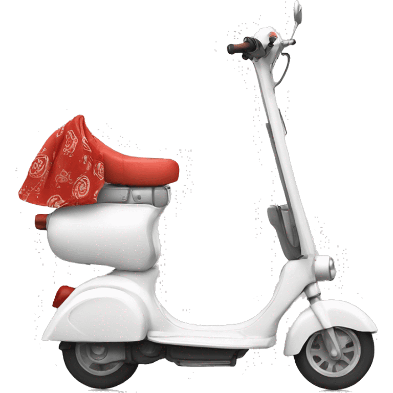 Scooter avec bandana rouge emoji