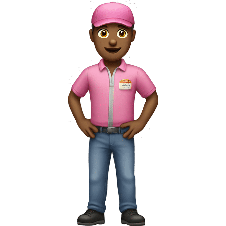 Pizza delivery man wearing pink pants  emoji