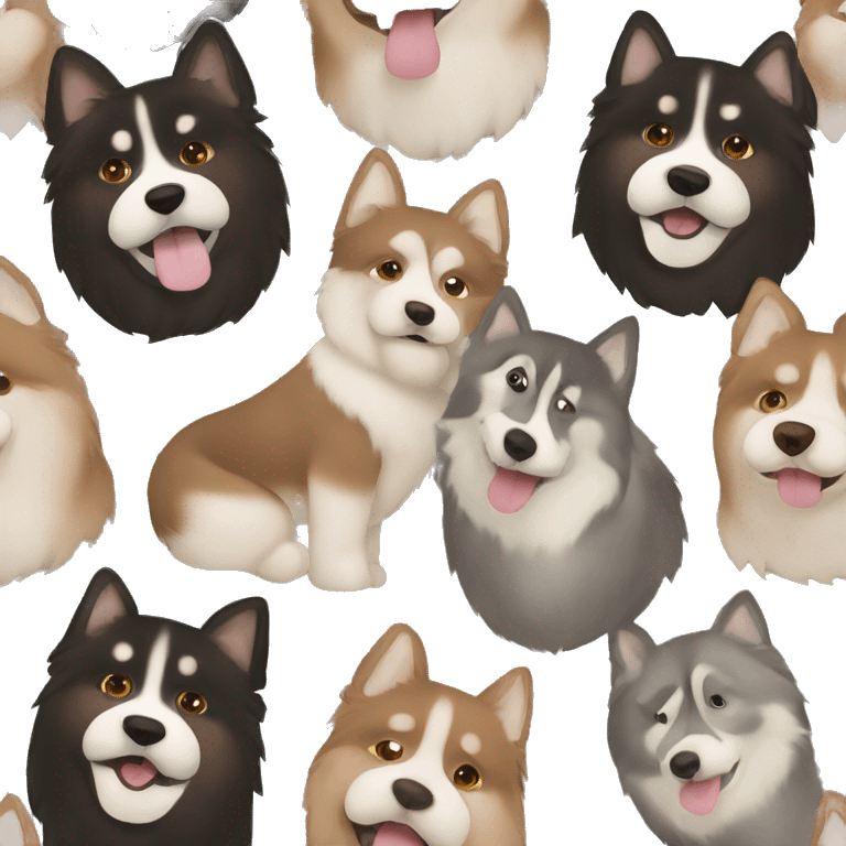 Chow husky dog black and brown emoji