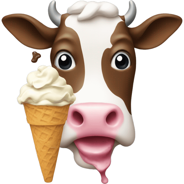 Cow eating ice cream emoji