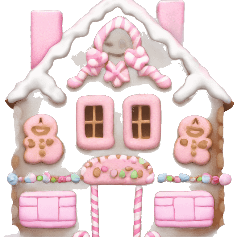 Girly pink aesthetic gingerbread house  emoji