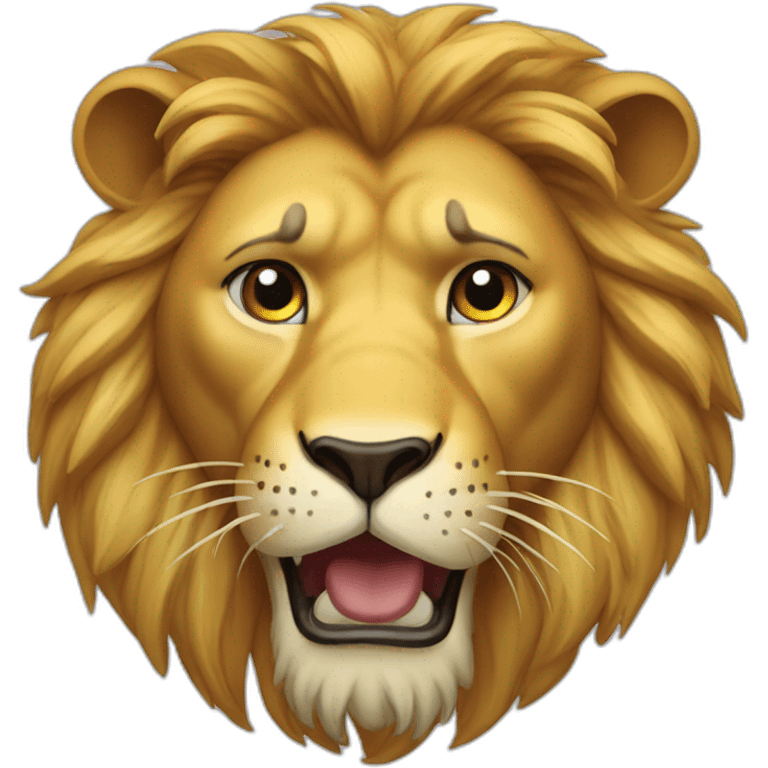 Pleading face lion emoji