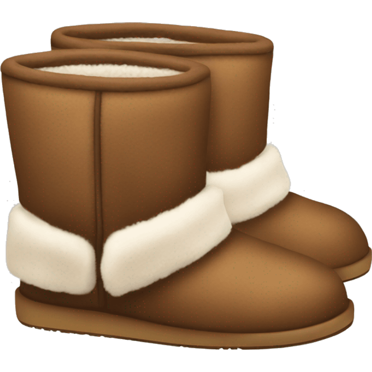 brown cozy UGG slippers from the side emoji