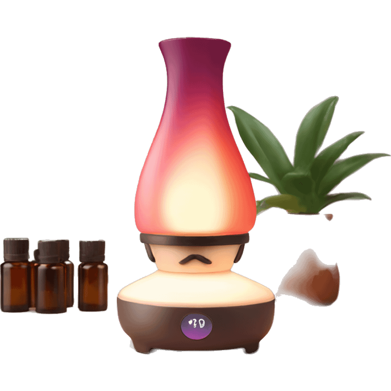 aroma lamp with aroma oils next to it
 emoji