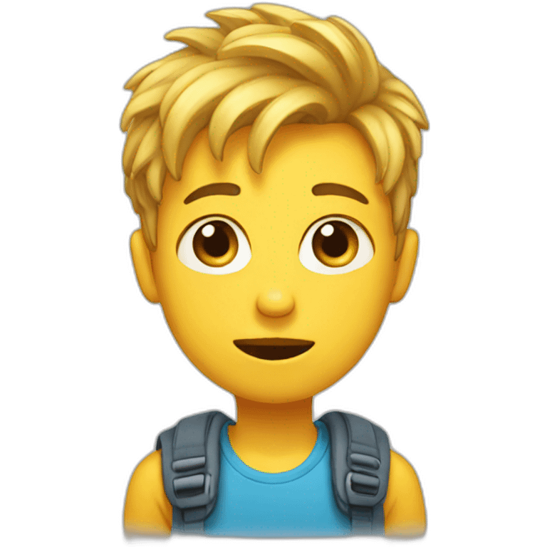 Boy with omg face emoji