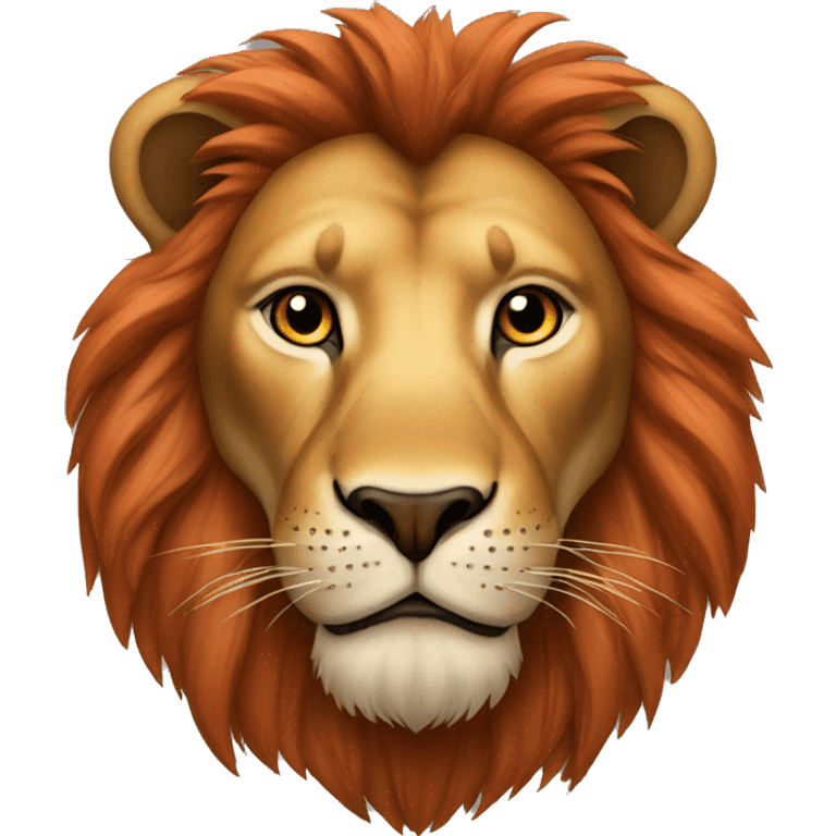 Lion avec la peau rouges  emoji