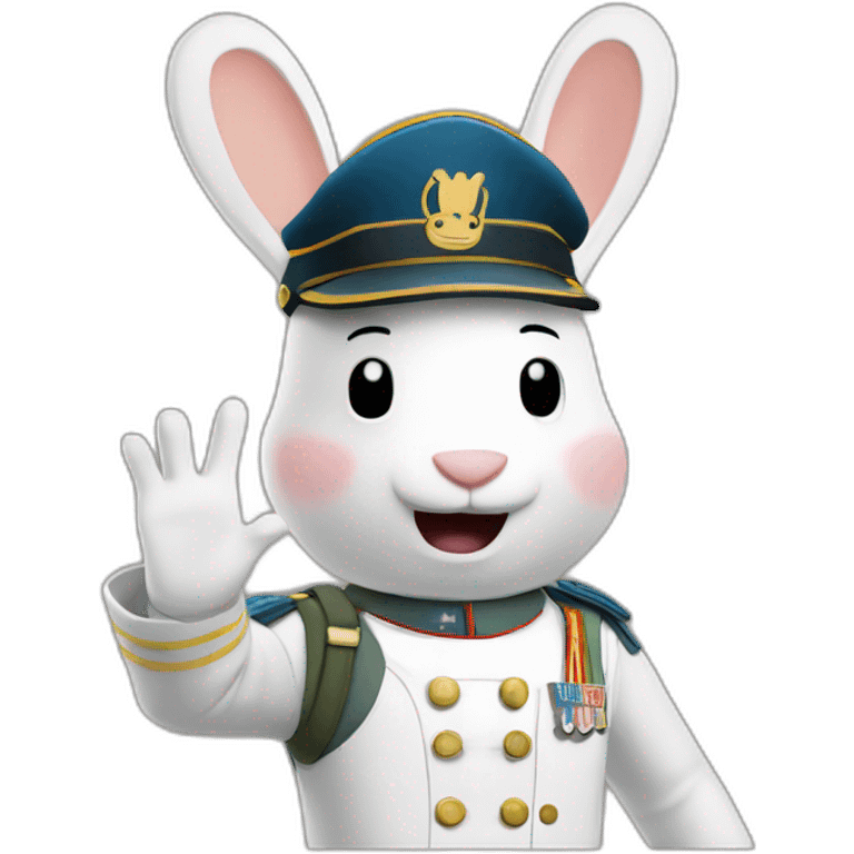 Ubisoft rabbids doing military Salute emoji