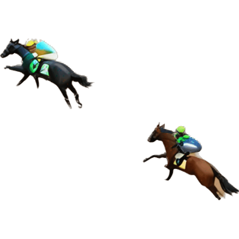 horse racing in two lanes emoji