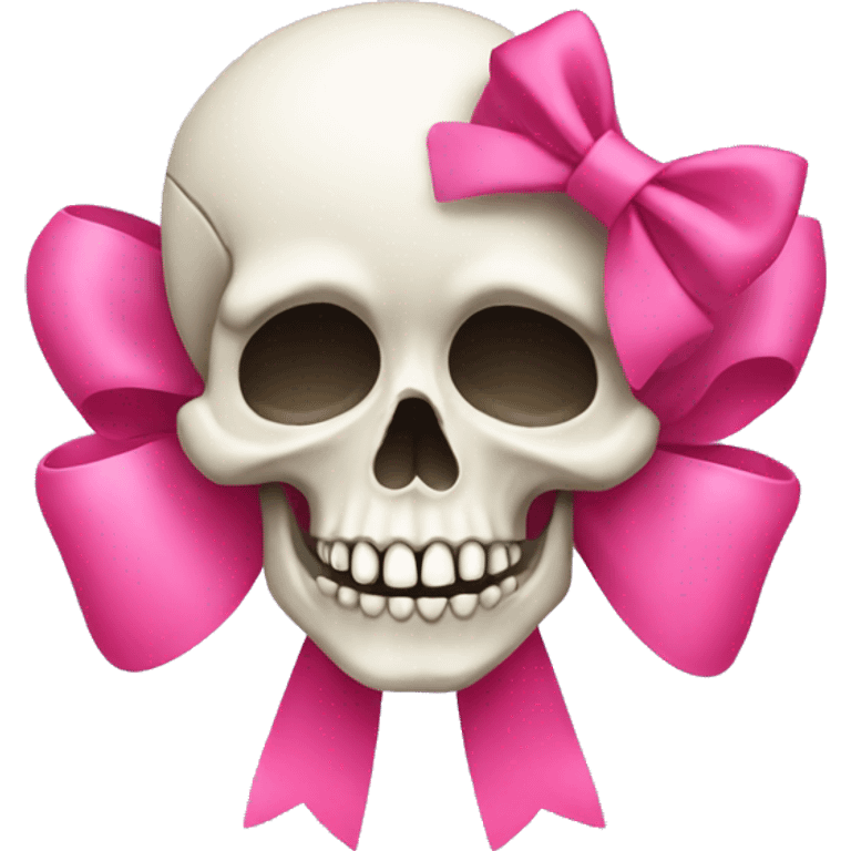 Skull with a pink bow emoji