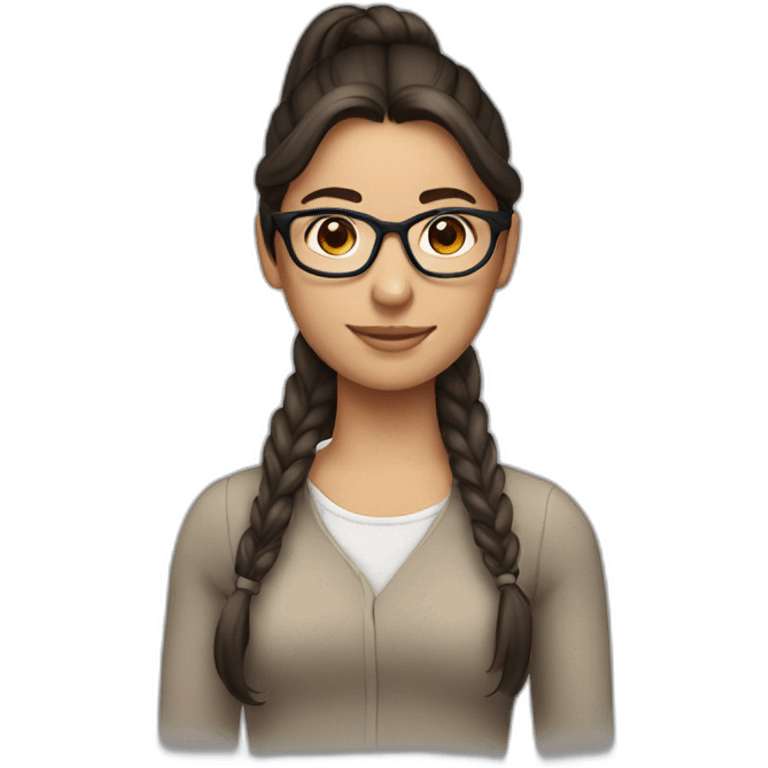 Brunette with glasses and a ponytail emoji