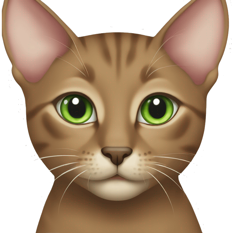 Oriental brown cat with greens eyes emoji