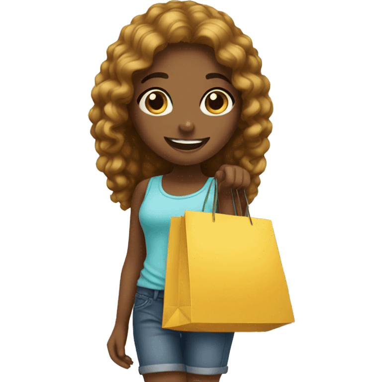 A cute girl doing shopping  emoji