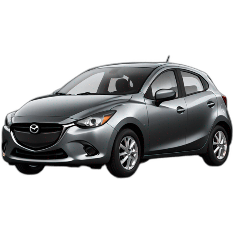 Mazda 2 sedan space gray emoji