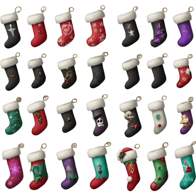 Gothic Christmas stocking emoji