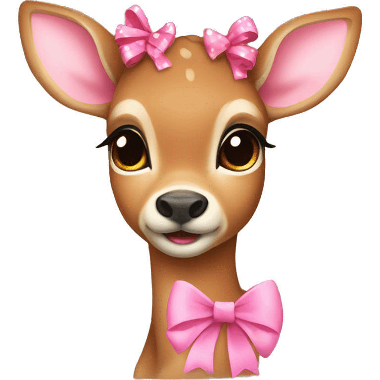 fawn with pink bow  emoji