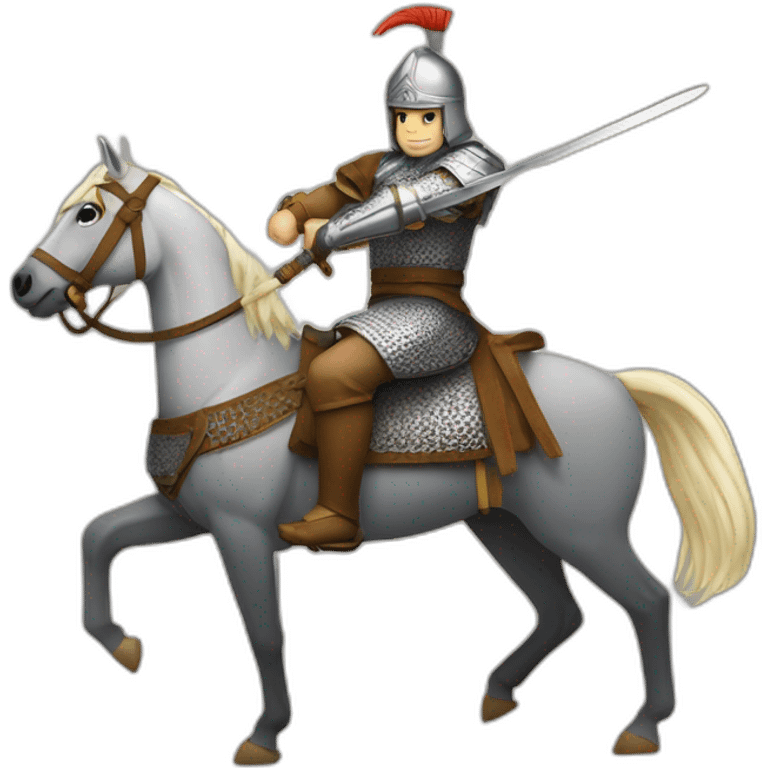 slavic swordsman hanshakes arabic horseman emoji