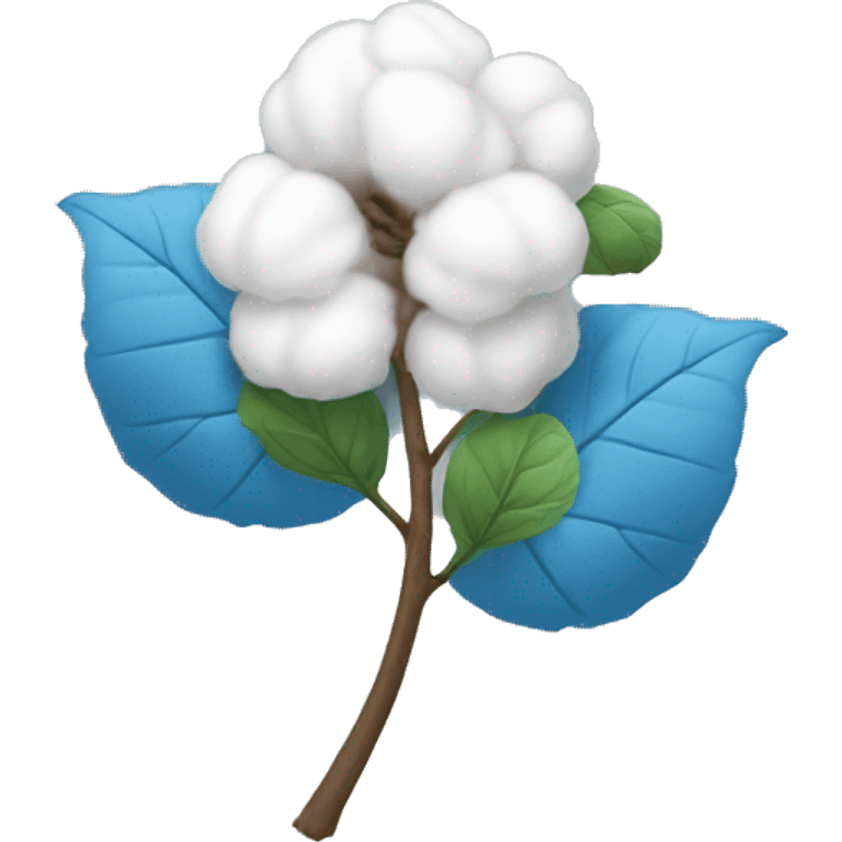 cotton plant with half blue and half white leaves emoji