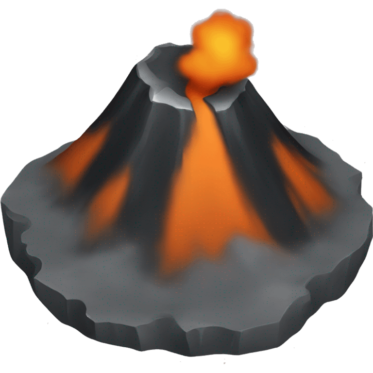 small black, gray and orange volcano
 emoji