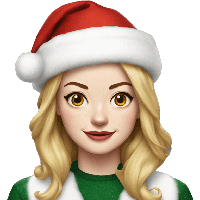 Emma Stone as santa claus emoji