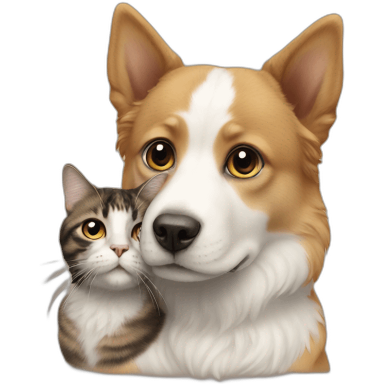 Dog on cat emoji