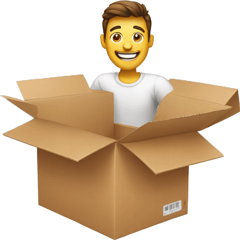 happy man with box emoji