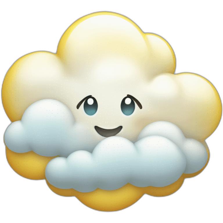 Nube celeste con brillos dorados  emoji