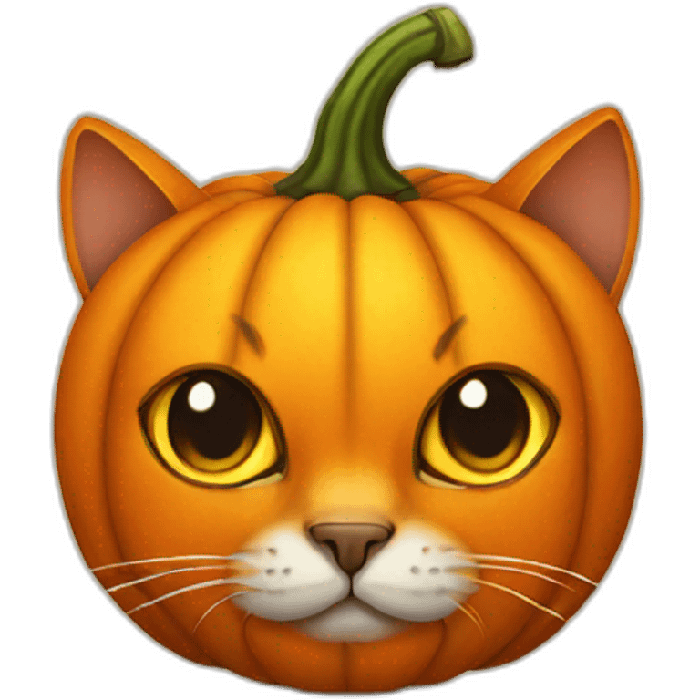 Pumpkin head cat emoji