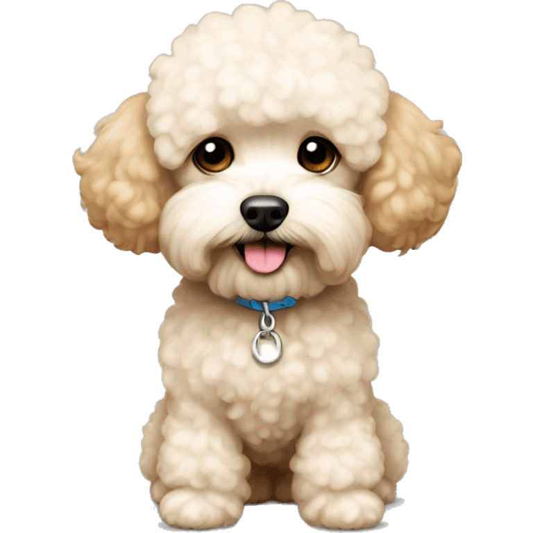 Bichon mix poodle tan color full body  emoji