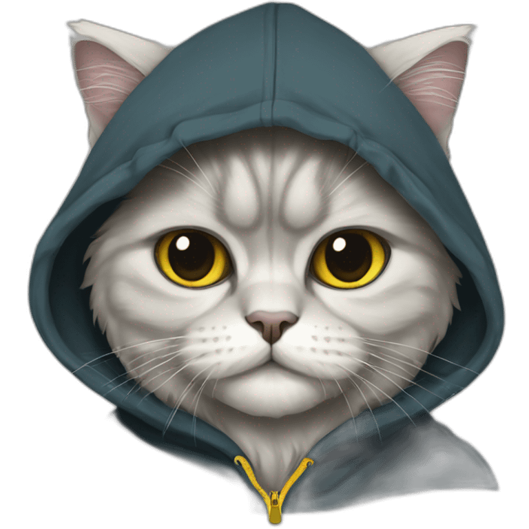 Persian cat wearing hoodie emoji