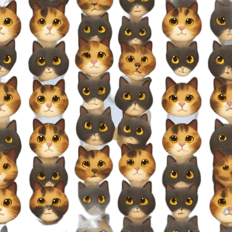 Tortoiseshell cat split face emoji