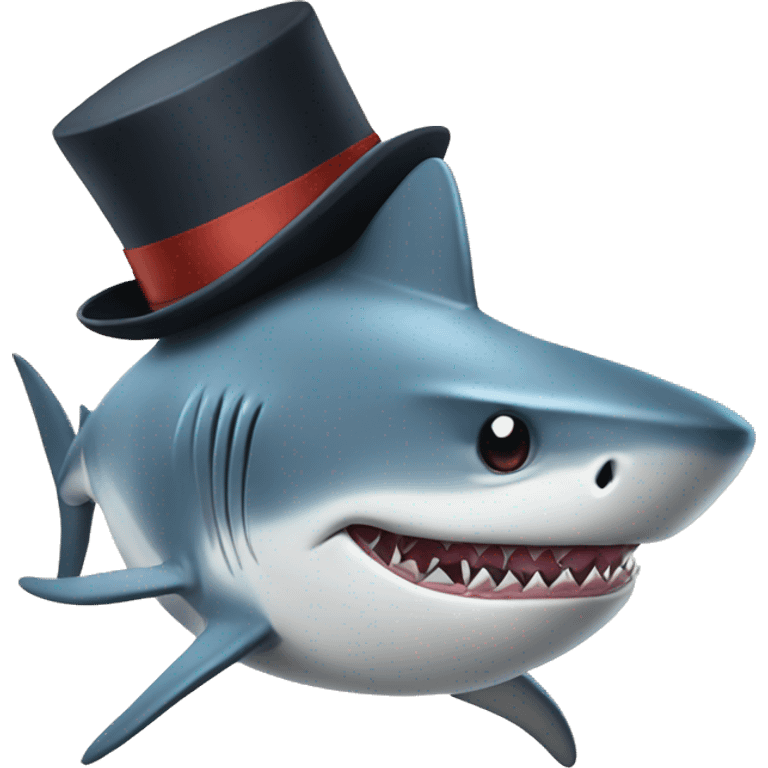 shark with tophat emoji