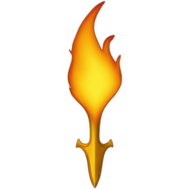 flame in the shape of ukrainian trident emoji