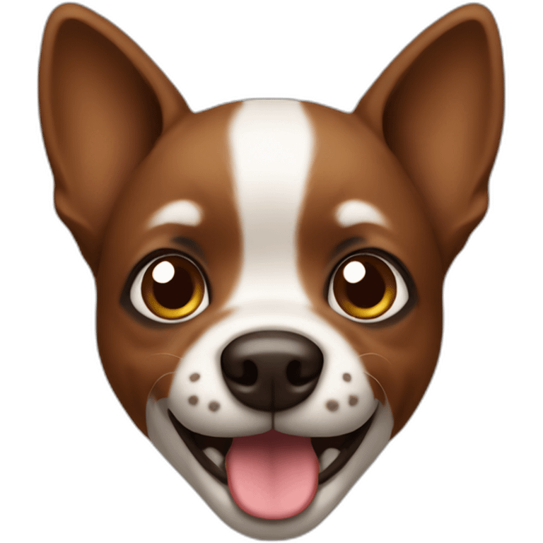 crazy small dog face  brown emoji