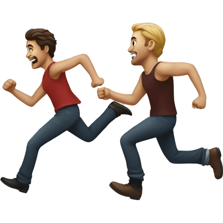 A man chasing his lover  emoji