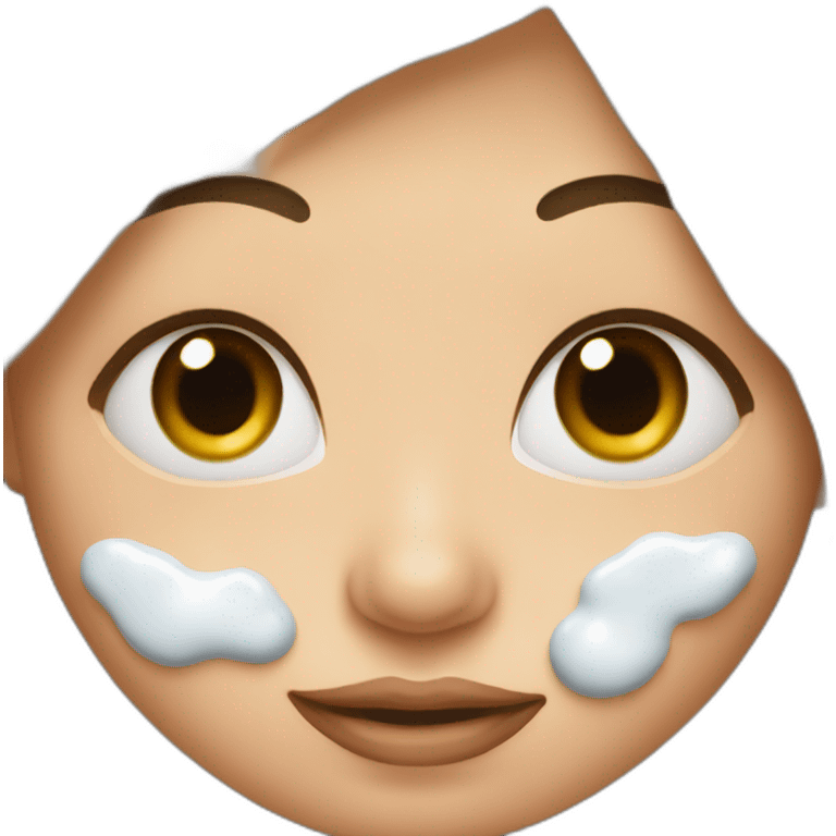 female face with large irregular milk stains emoji