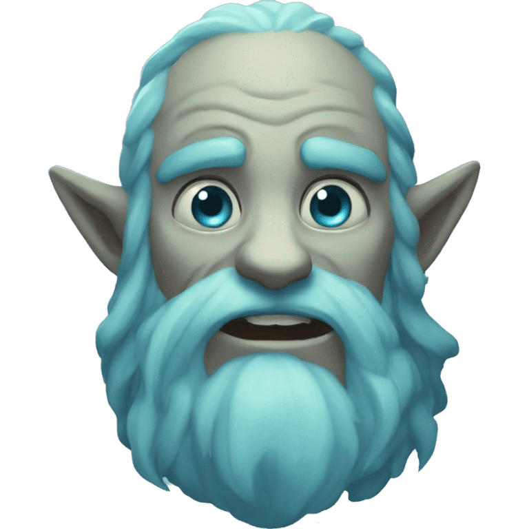 spectral giant blue firbolg with beard surprised emoji