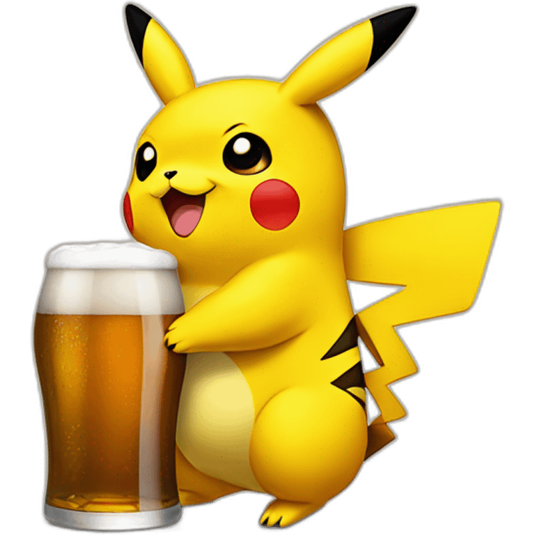 Pikachu qui boit une bière  emoji