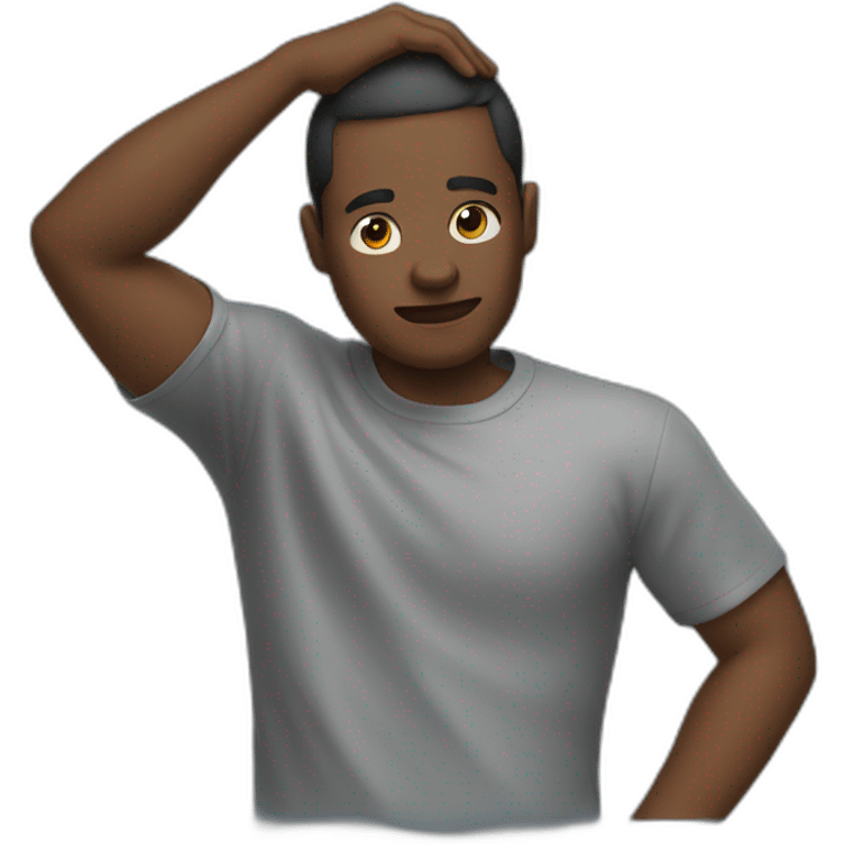 black man shook with his hands on his head emoji