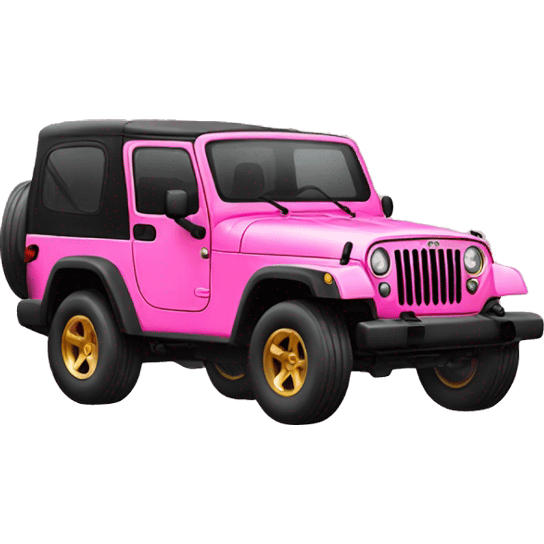 pink and gold jeep emoji