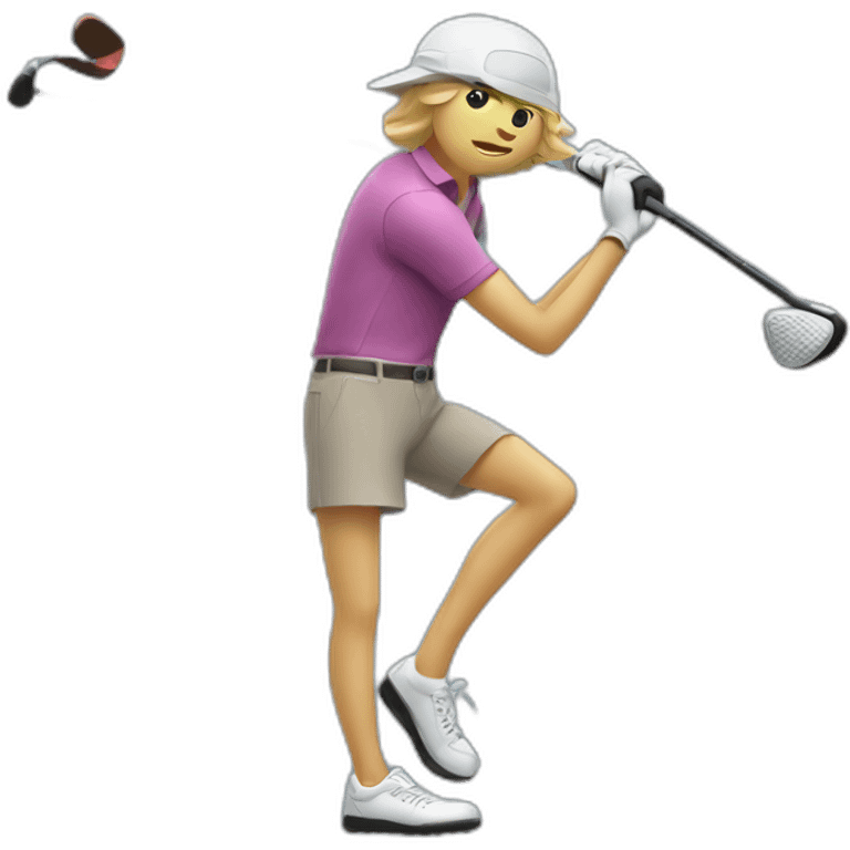 Hitting a car with a golf club emoji