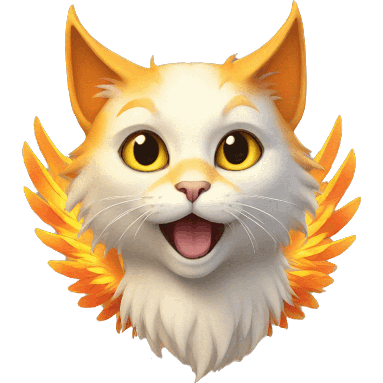 cat as a phoenix rising emoji