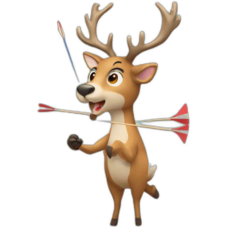 Deer playing Darts emoji